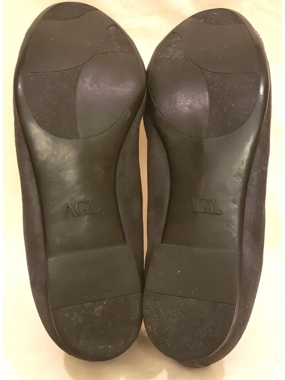 AGL Italy Studded Ballet Flats Size-EU-39.5/US~9.5 Dark Gray Leather